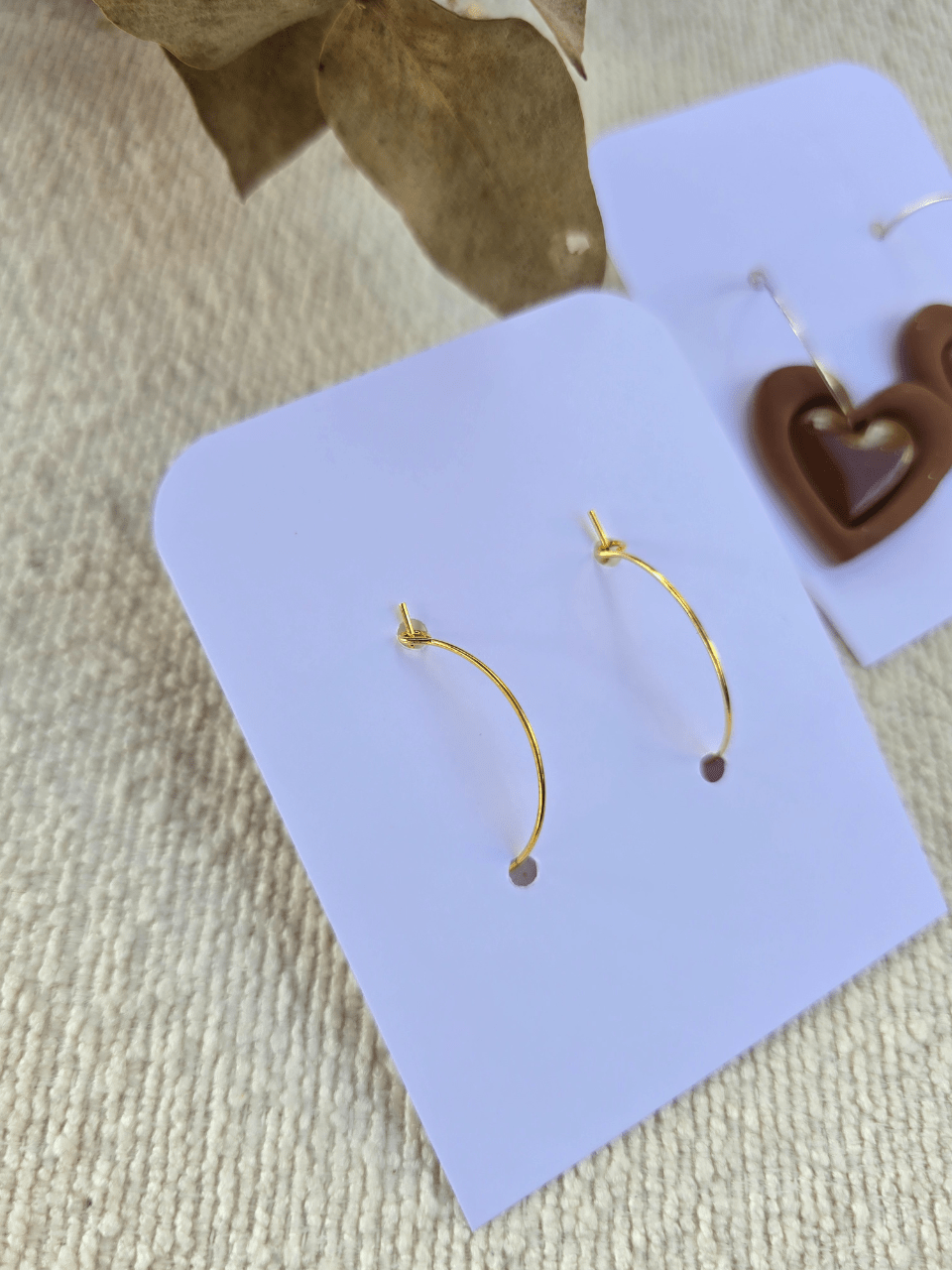 Boucles d’oreilles créoles double cœur – Petit Trésor