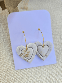 Boucles d’oreilles créoles double cœur – Petit Trésor