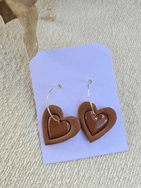 Boucles d’oreilles créoles double cœur – Petit Trésor