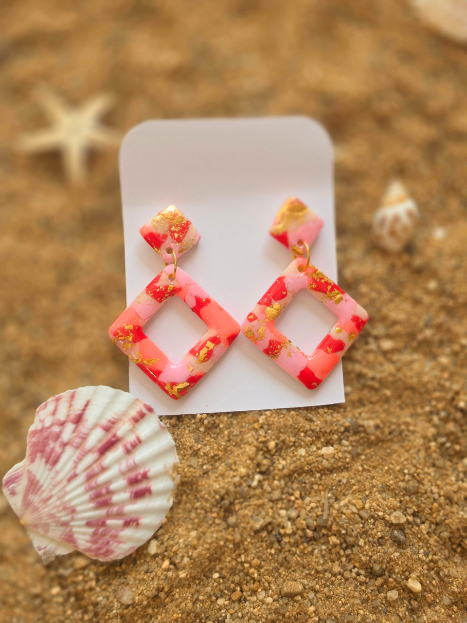 Boucles d'oreilles pendantes carré – Petit Trésor