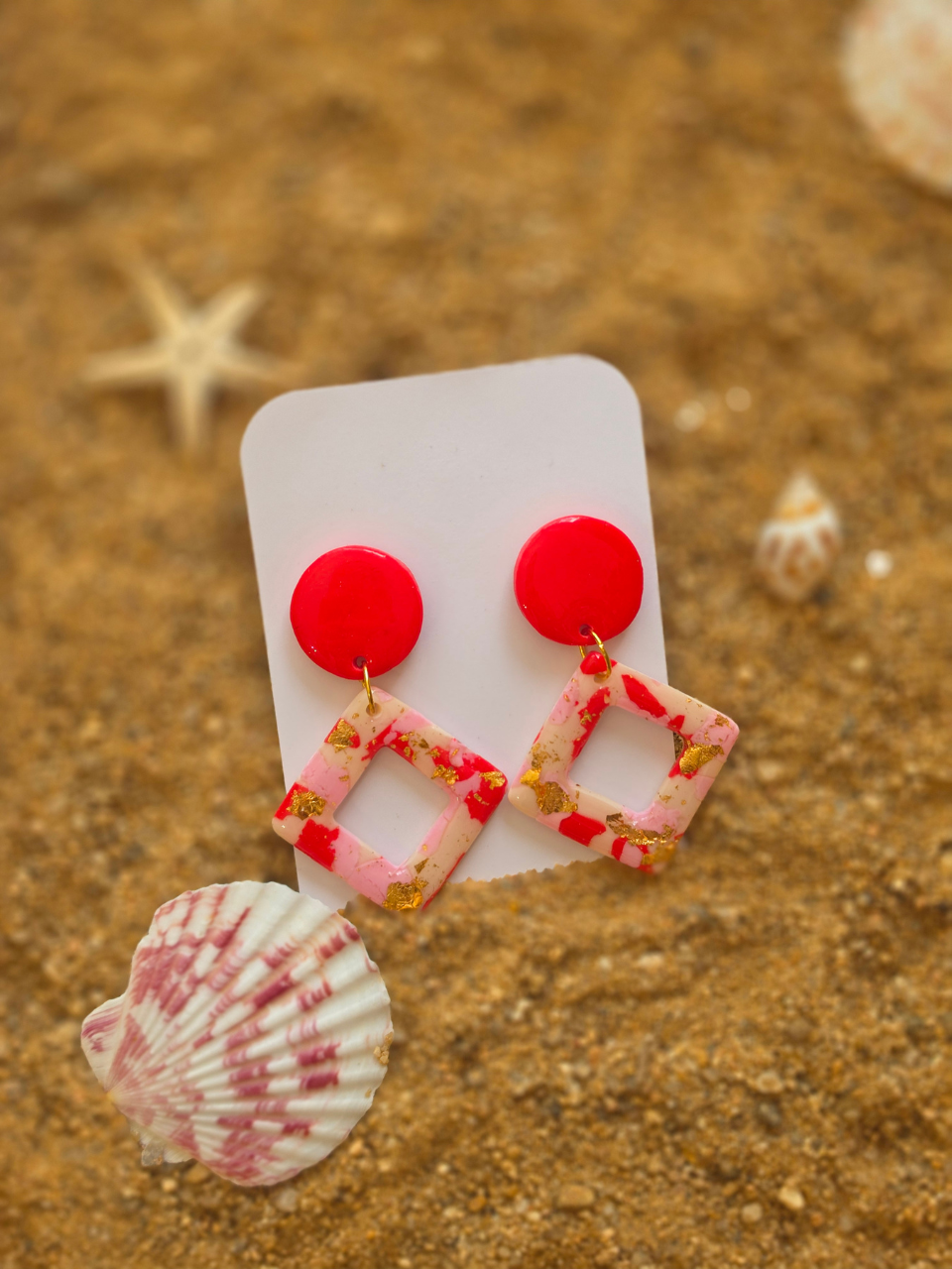 Boucles d'oreilles pendantes carré – Petit Trésor