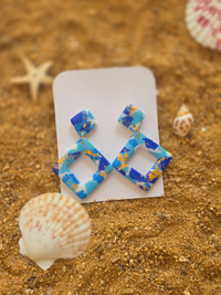 Boucles d'oreilles pendantes carré – Petit Trésor