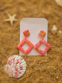 Boucles d'oreilles pendantes carré – Petit Trésor