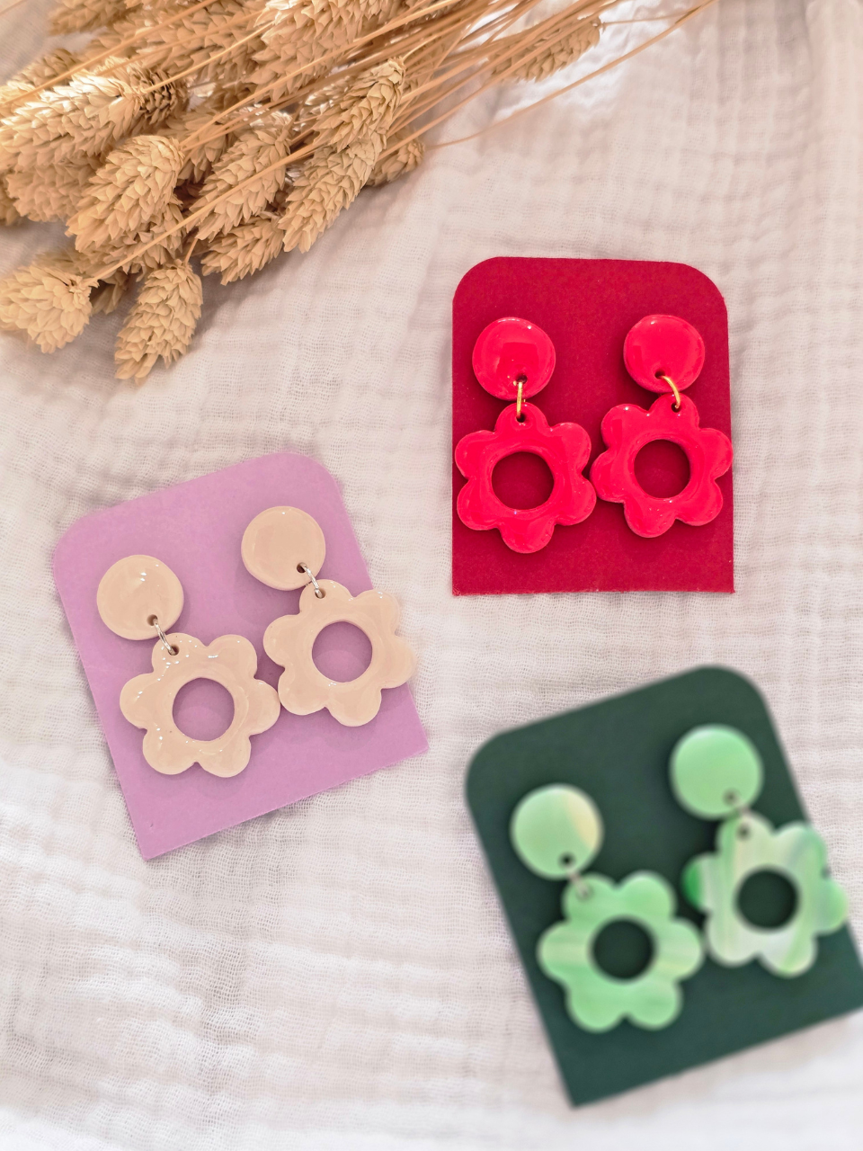 Boucles d’oreilles fleurs pendantes – Petit Trésor