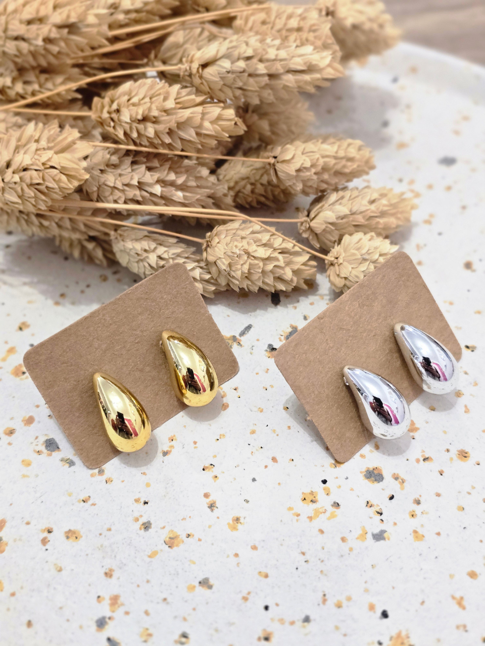 Boucles d'oreilles goutte acier inoxydable – Doré ou Argenté