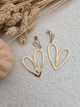 Boucles d’oreilles pendantes double cœur