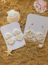 Boucles d'oreilles coquillage – créole ou puce nacrée – Petit Trésor