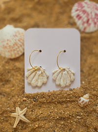 Boucles d'oreilles coquillage – créole ou puce nacrée – Petit Trésor