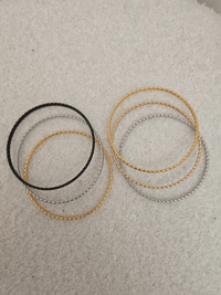 Bracelet joncs acier inoxydable femme – trio coloré