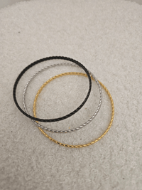 Bracelet joncs acier inoxydable femme – trio coloré