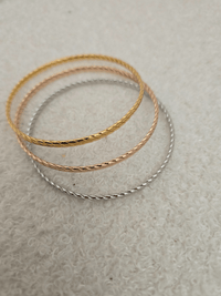 Bracelet joncs acier inoxydable femme – trio coloré