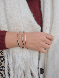 Bracelet joncs acier inoxydable femme – trio coloré