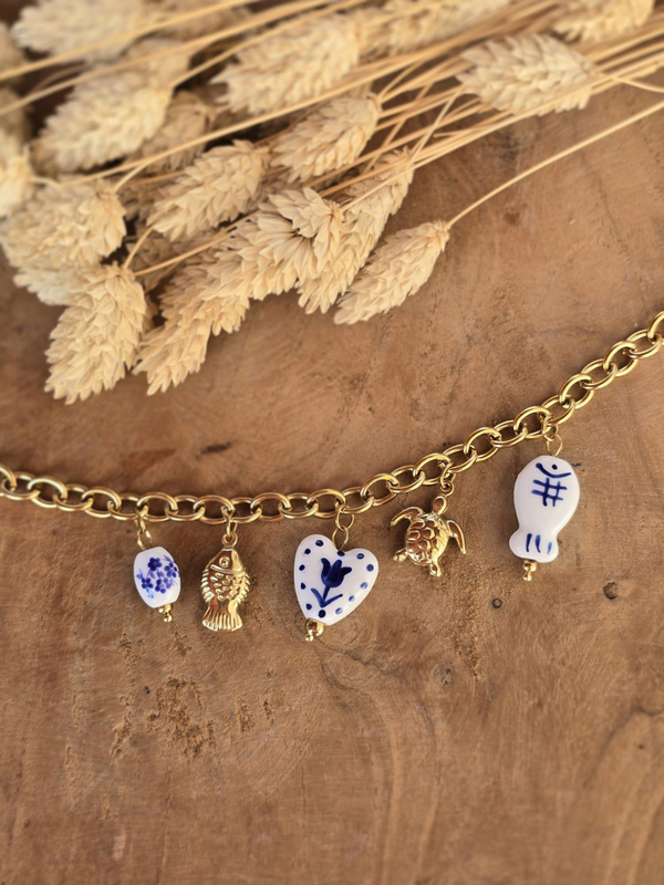 Bracelet breloque porcelaine 