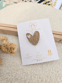 Broches cœur glitter