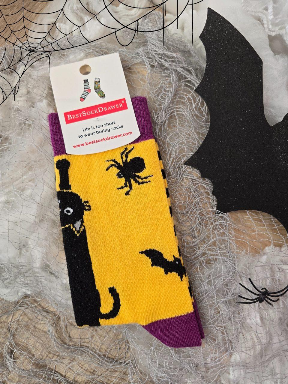 Chaussettes Halloween femme – Chat noir ou sorcière – Taille unique 36-40