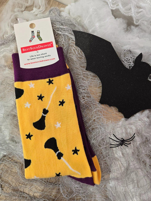 Chaussettes Halloween femme – Chat noir ou sorcière – Taille unique 36-40