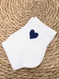 Chaussettes blanches courtes cœur