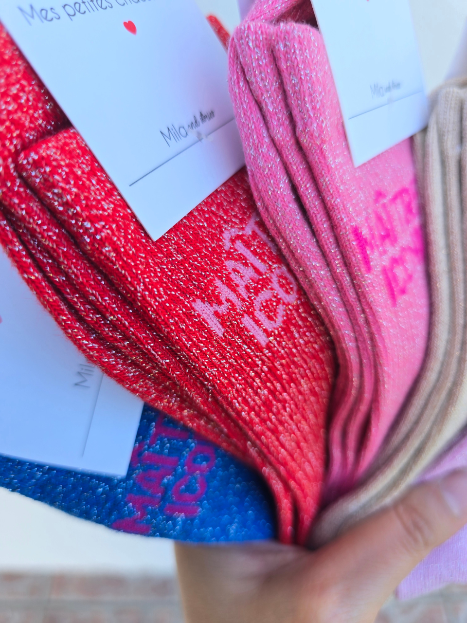 Chaussettes paillettes « Maîtresse iconique » – cadeau original maîtresse