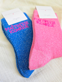 Chaussettes paillettes « Maîtresse iconique » – cadeau original maîtresse