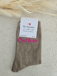 Chaussettes pailletées femme « C’est la vie »