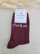 Chaussettes pailletées femme « C’est la vie »