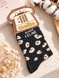 Chaussette à paillettes noir léopard