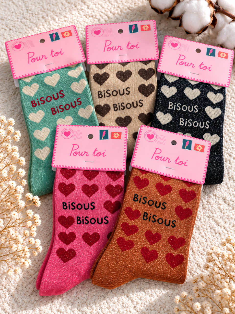 Chaussette à paillette bisous
