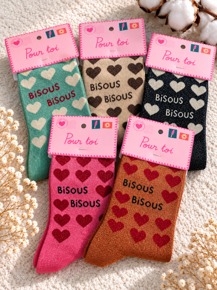 Chaussette à paillette bisous