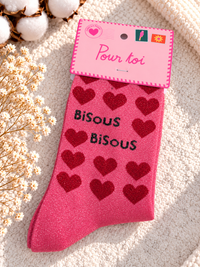 Chaussette à paillette rose