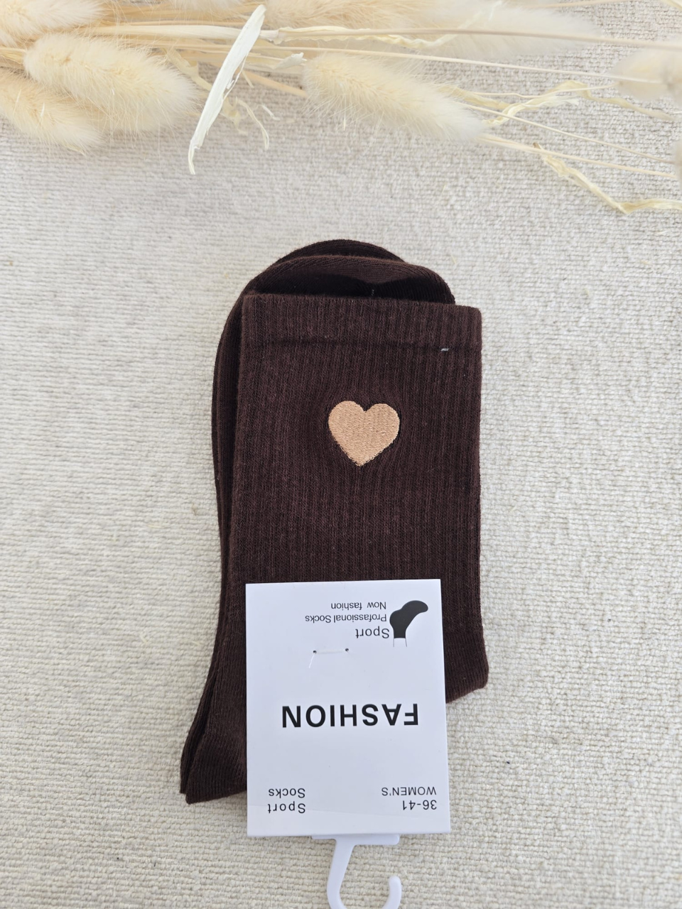 Chaussettes femme à cœur brodé - différent coloris