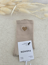 Chaussettes femme à cœur brodé - différent coloris
