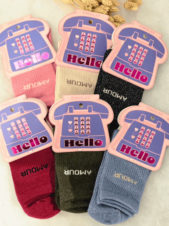 Chaussettes pailletées "AMOUR"