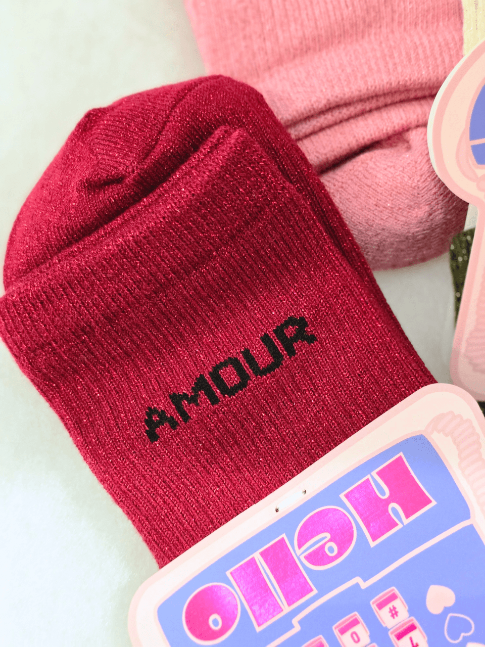 Chaussettes pailletées "AMOUR"