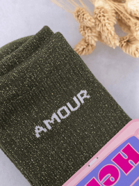 Chaussettes pailletées "AMOUR"