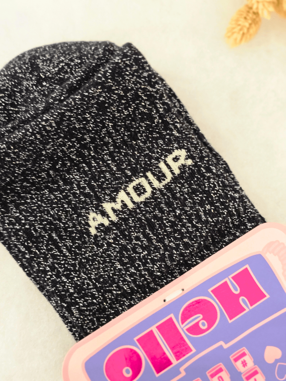 Chaussettes pailletées "AMOUR"