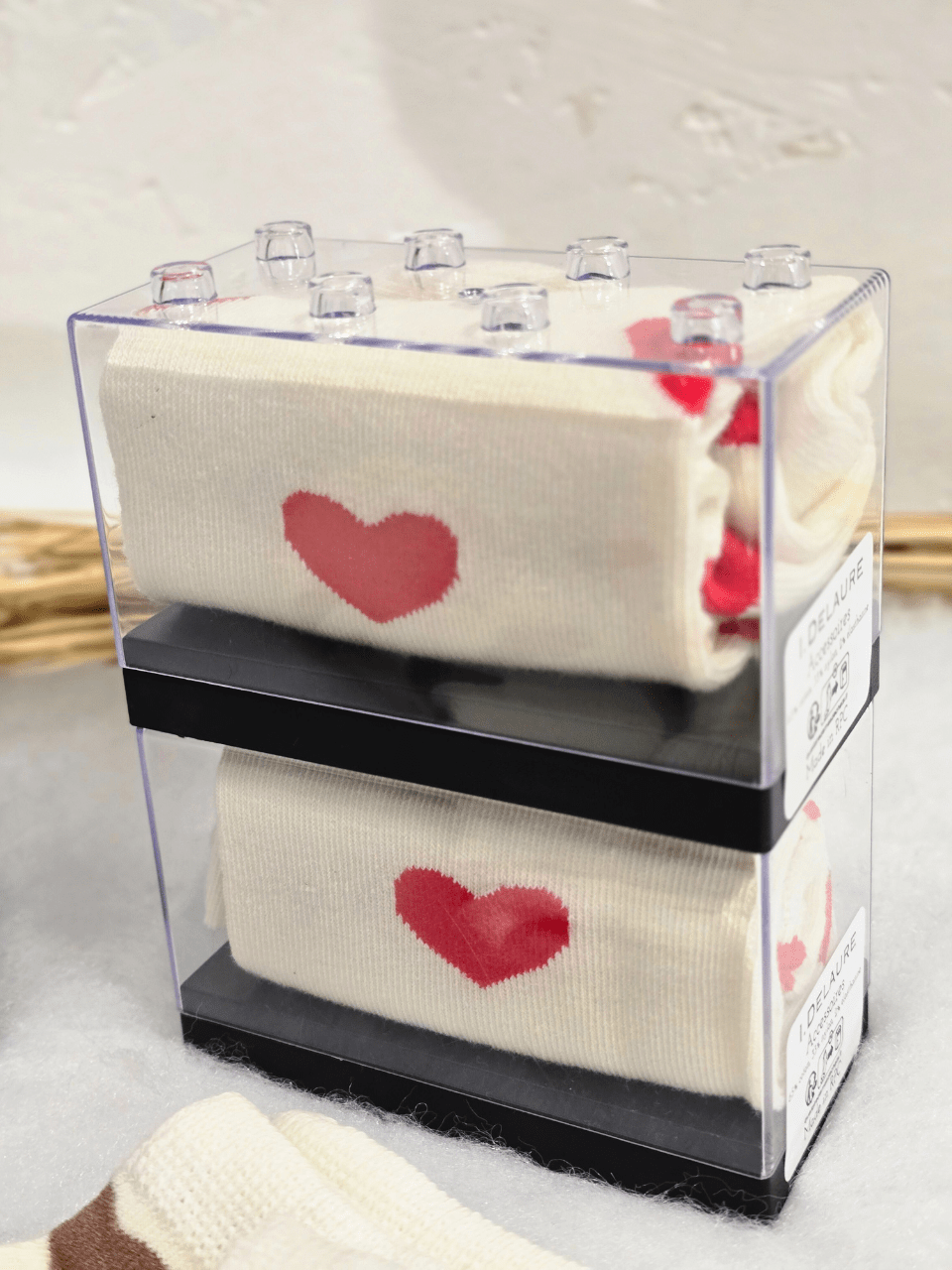 Chaussettes courtes cœur femme – Rouge ou choco