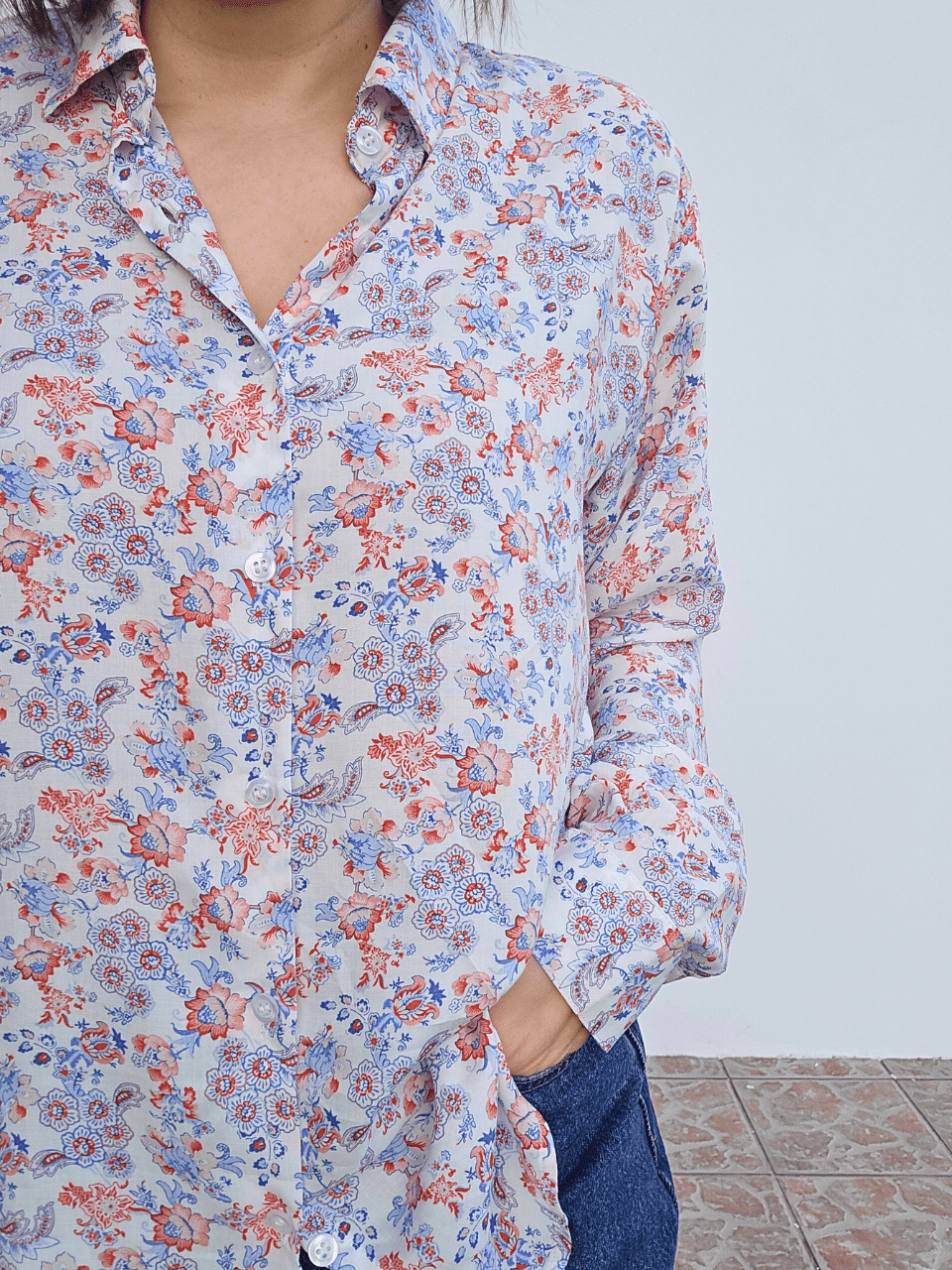 Chemise fleurie en viscose Love by MD