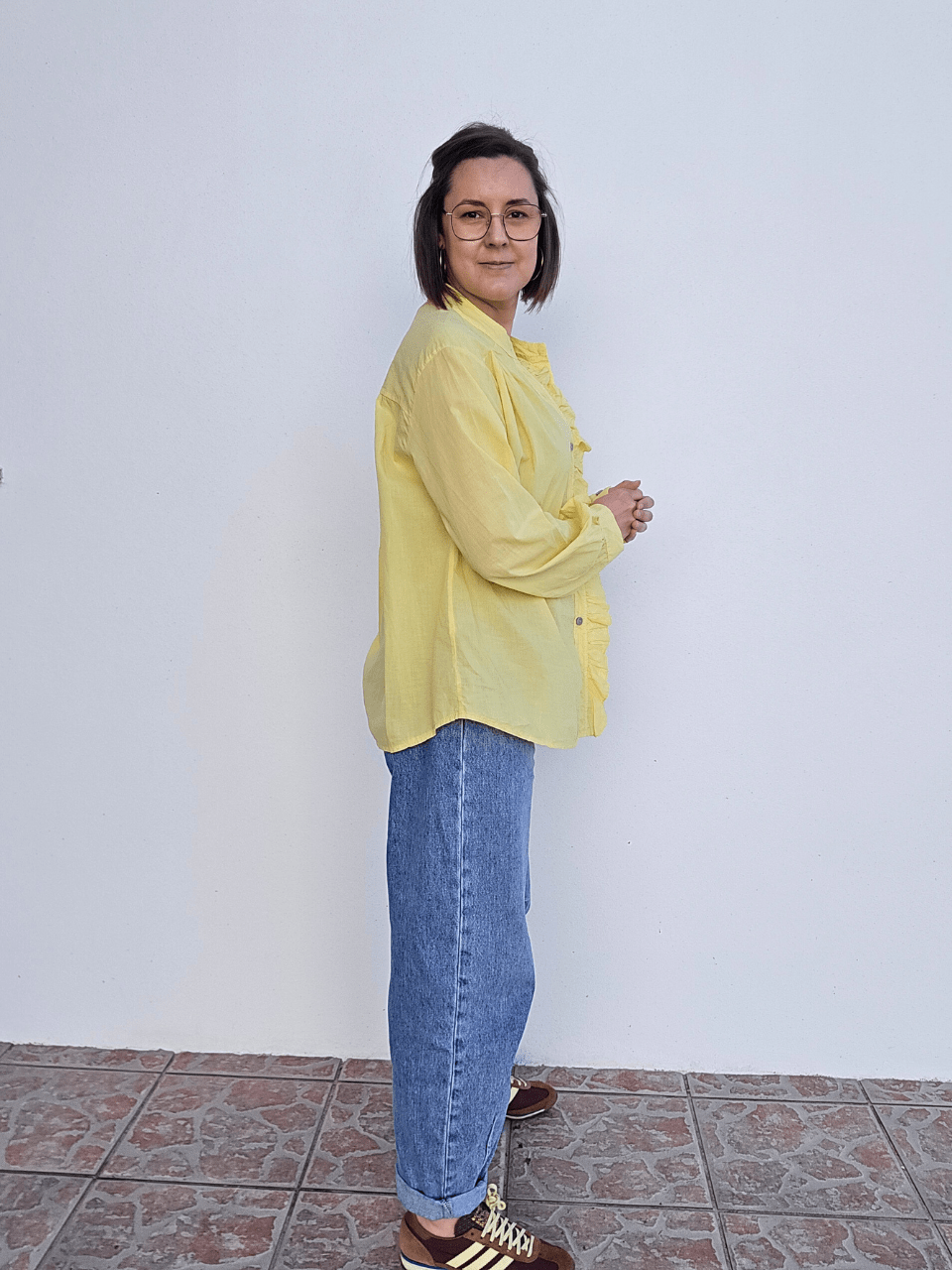 Chemise femme volantée en coton léger
