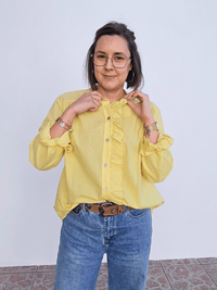 Chemise femme volantée en coton léger