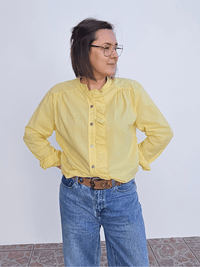 Chemise femme volantée en coton léger