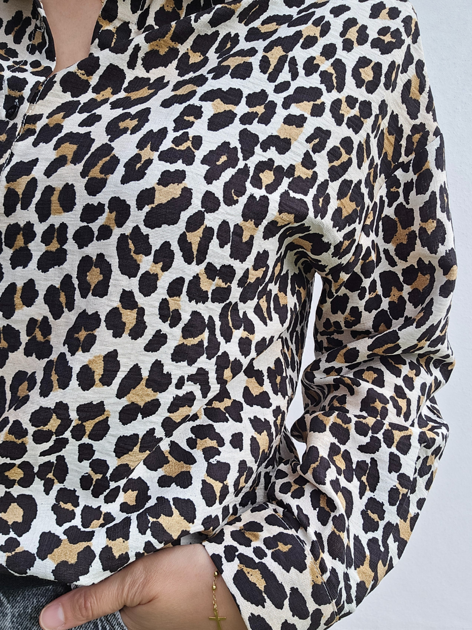 Chemise léopard fluide femme