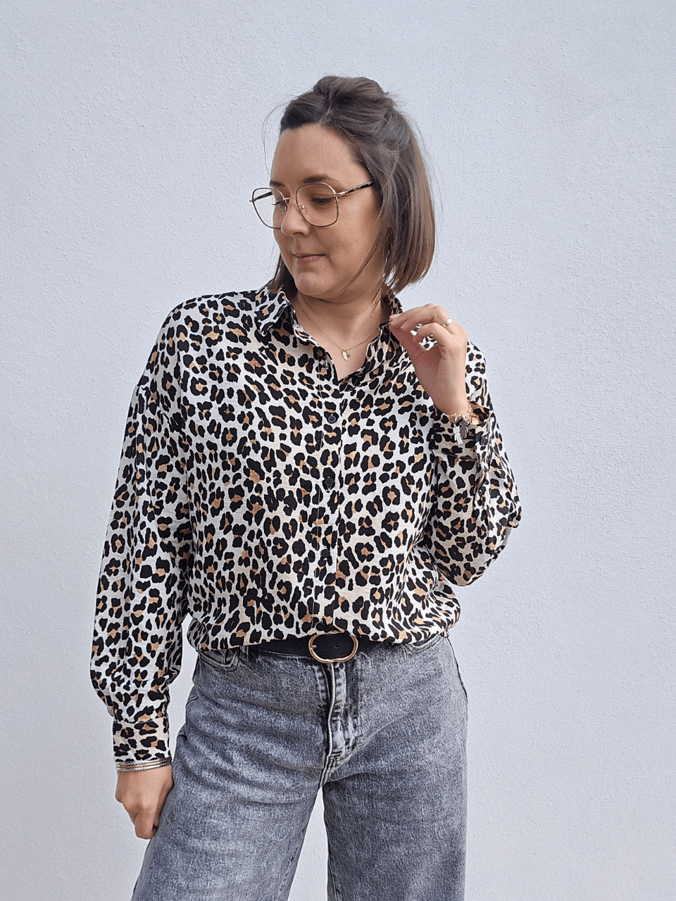 Chemise léopard fluide femme