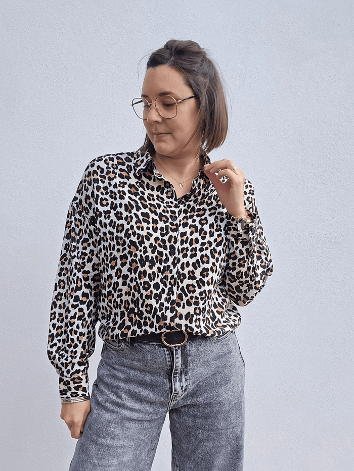Chemise léopard fluide femme