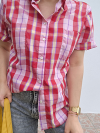 chemise manches courtes carreaux