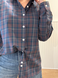 Chemise à grands carreaux marine et marron Love by MD