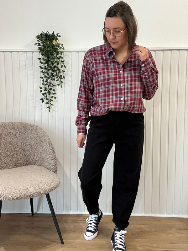 Chemise à carreaux rouge Love by MD