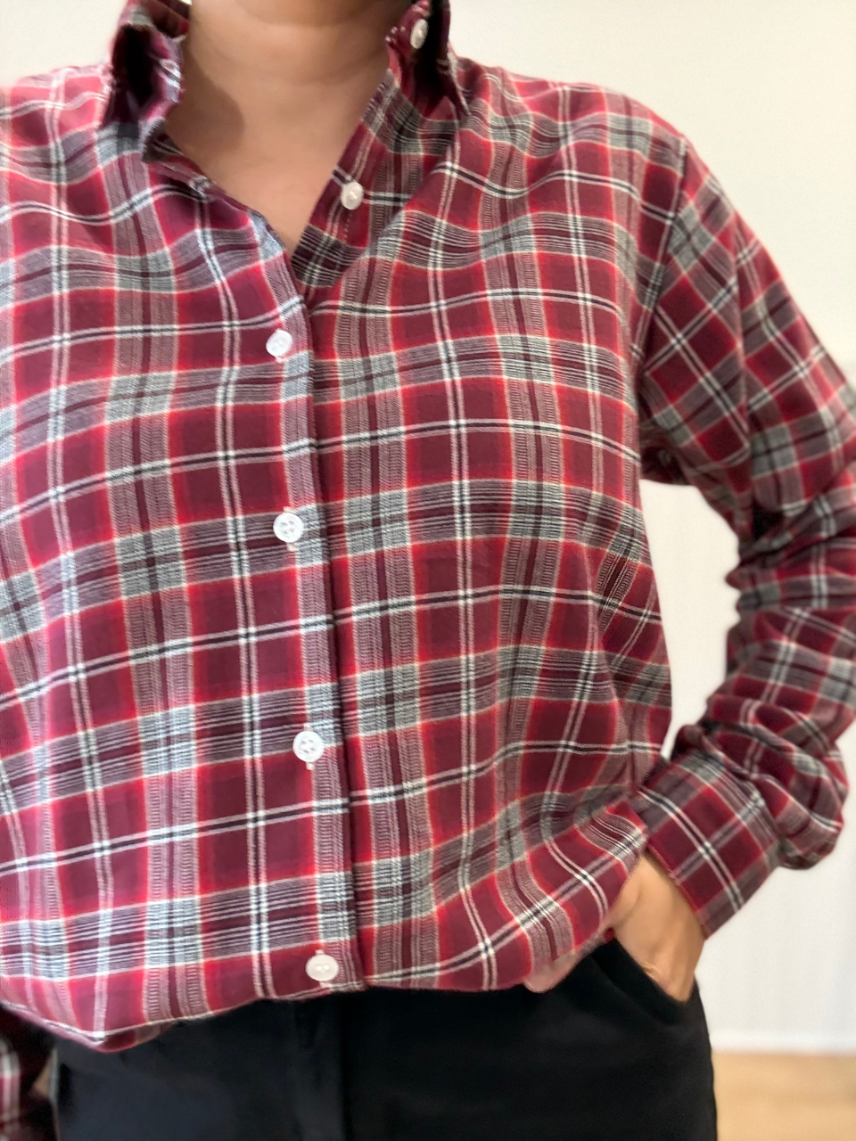 Chemise à carreaux rouge Love by MD