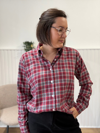 Chemise à carreaux rouge Love by MD