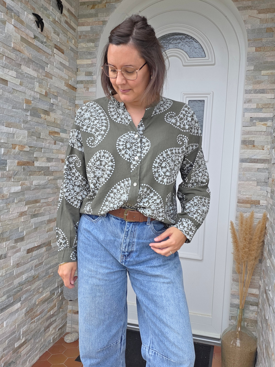 Blouse kaki femme