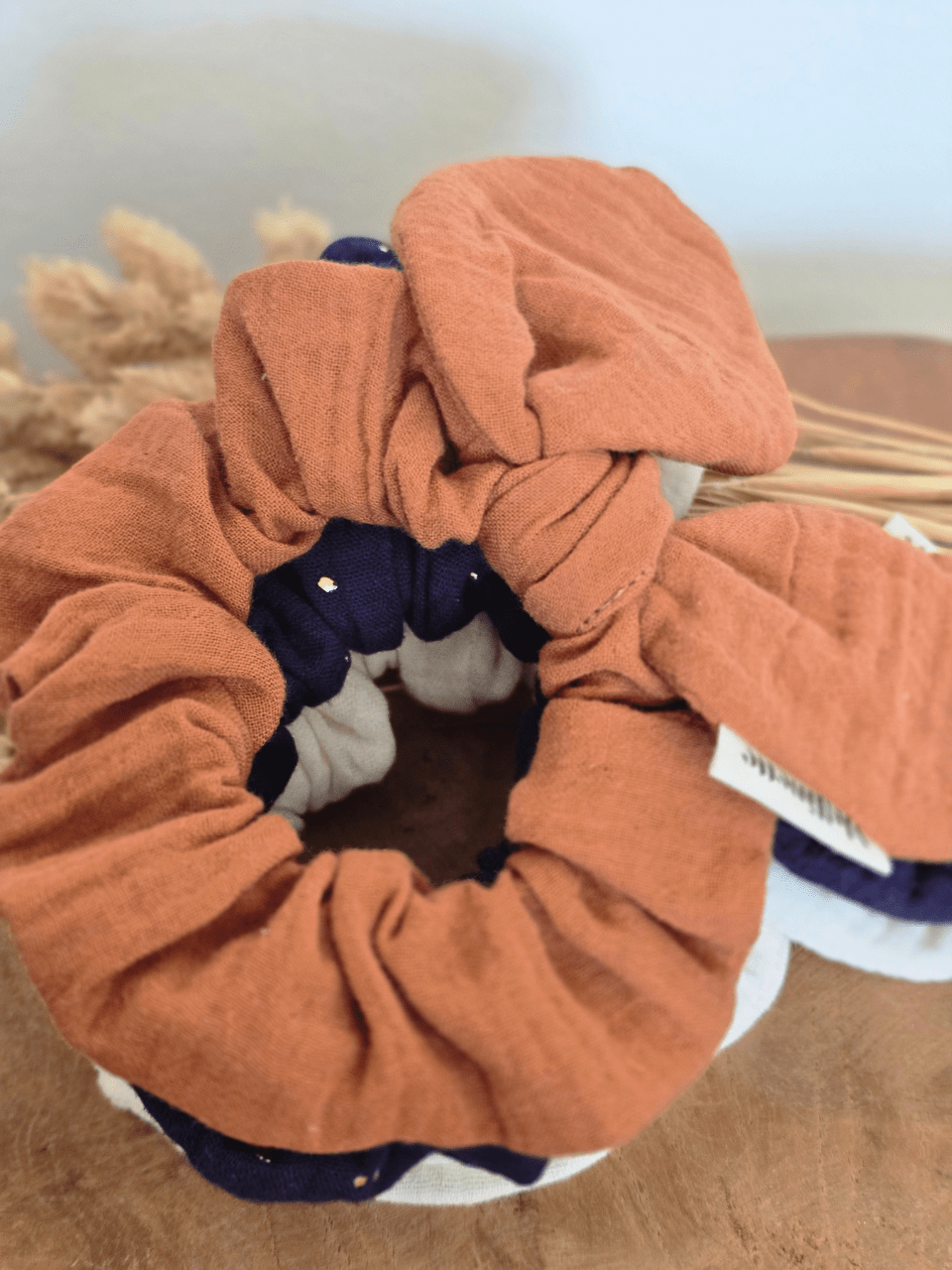 Chouchou nœud en gaze de coton femme Mellinette